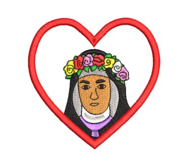 Holy Rose of Lima in Heart Embroidery Designs