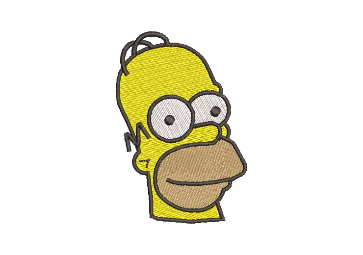 Homer Simpson Face Embroidery Designs
