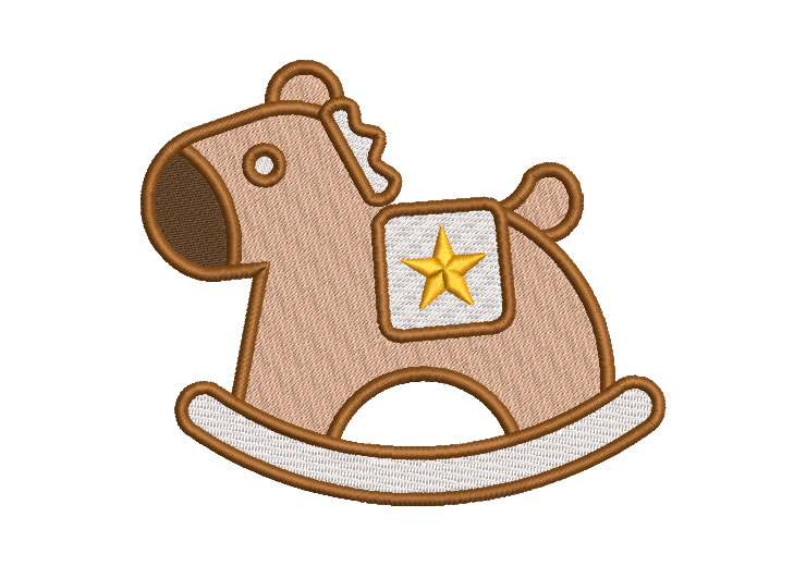Horse Toy with Star Embroidery Designs
