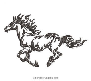 Horse embroidery design for embroidery