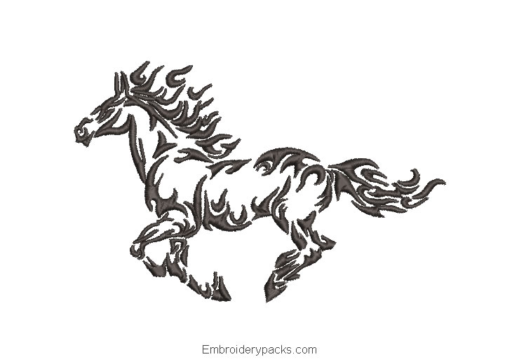 Horse embroidery design for embroidery