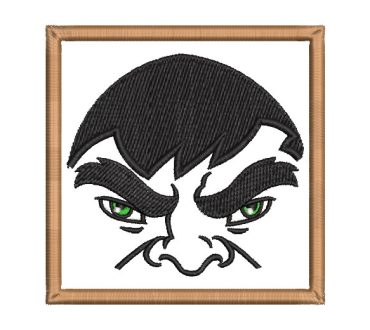 Hulk Face in Frame Embroidery Designs