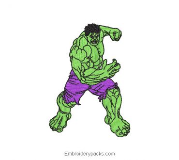 Hulk man machine embroidery design
