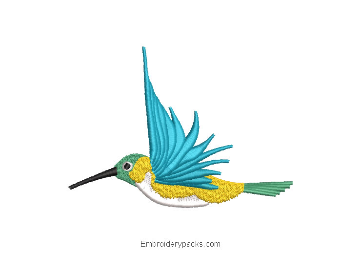 Hummingbird Machine Embroidered Design