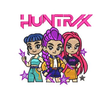 Huntrix Rumi Mira and Zoey Embroidery Designs