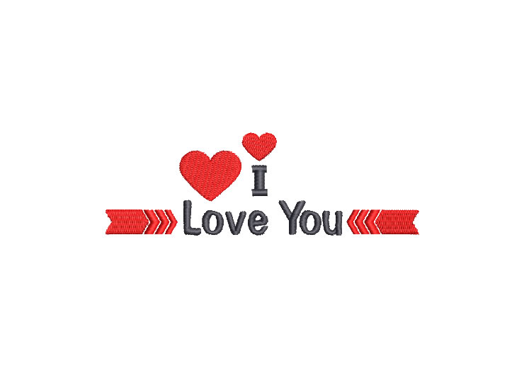 I Love You Letter Embroidery Designs