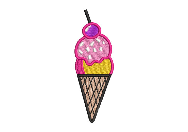Ice Cream Cone Embroidery Designs
