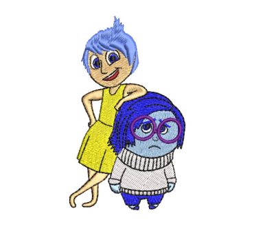 Inside Out Disney Sadness and Joy Embroidery Designs