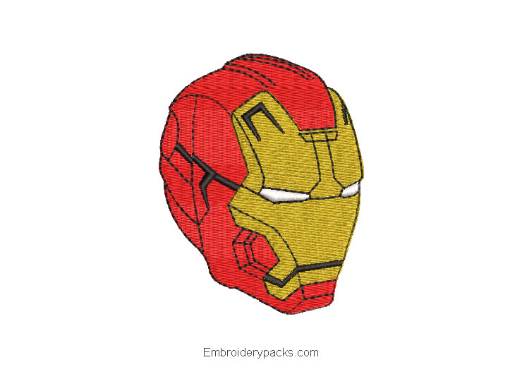 Iron Man Face Embroidery Design