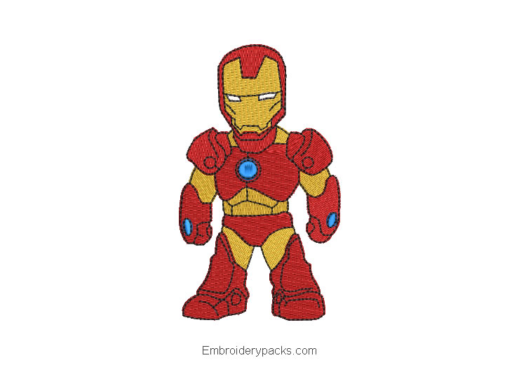 Iron Man Superhero Embroidered Design