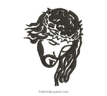 Jesus embroidered face design for embroidery