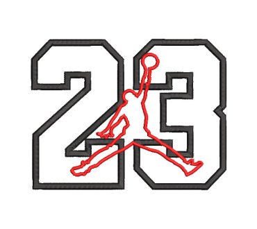 Jordan 23 Logo Applique Embroidery Designs