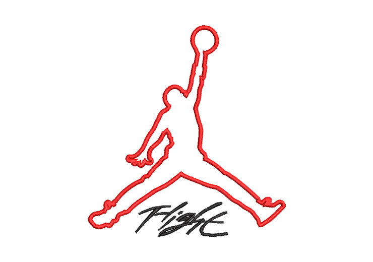 Jordan Flight Logo with Applique Embroidery Designs