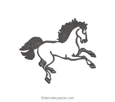 Jumping Horse Embroidery Design