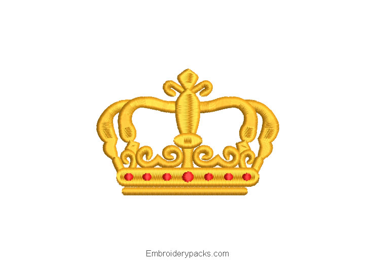 King Crown Machine Embroidered Design