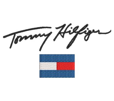 Letra Tommy Hilfiger con Bandera Logo Diseños de Bordado