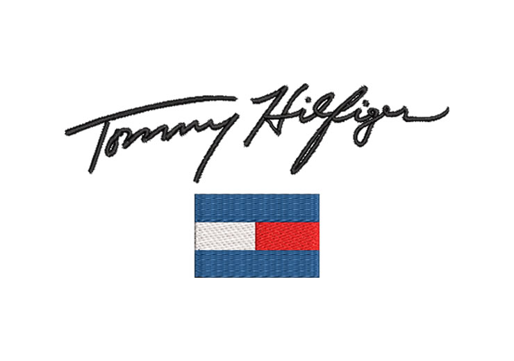 Letra Tommy Hilfiger con Bandera Logo Diseños de Bordado