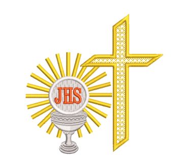 Letter JHS Cross and Cup Embroidery Designs