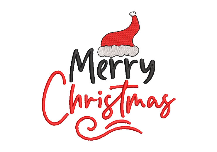 Letter Merry Christmas Embroidery Designs