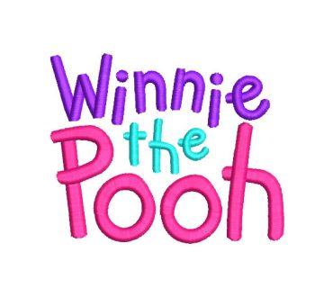 Letter Winnie The Pooh Embroidery Designs