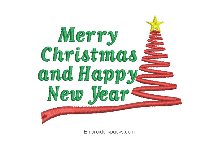 Letter embroidery merry christmas and prosperous new year
