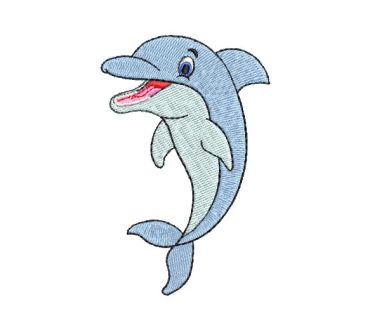 Light Blue Dolphin Embroidery Designs