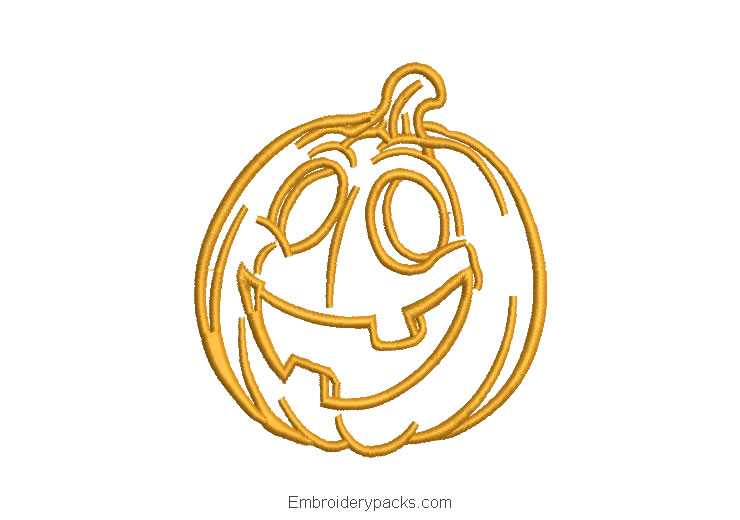 Linial pumpkin embroidery for halloween