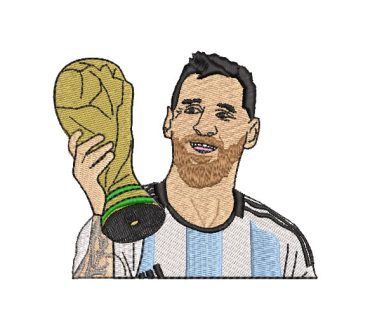 Lionel Messi with World Cup Embroidery Designs