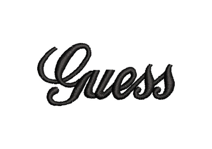 Logo Guess Letter Embroidery Designs