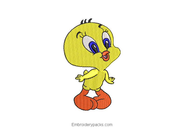 Looney Tunes Tweety Embroidered Design