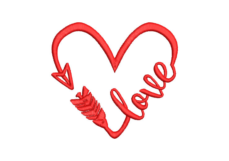 Love Letter Heart Shape Embroidery Designs