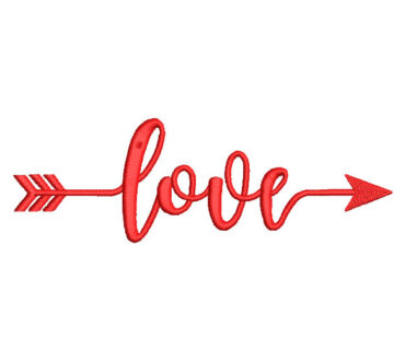 Love Letter with Arrow Embroidery Designs