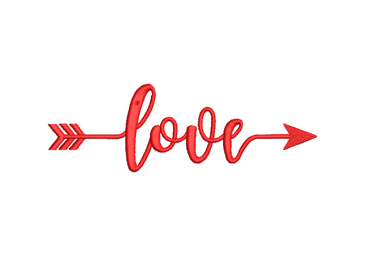 Love Letter with Arrow Embroidery Designs