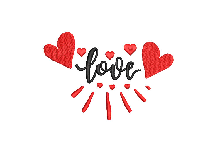 Love Letter with Heart Embroidery Designs