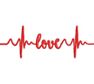 Love Letters Love Heartbeat Embroidery Designs