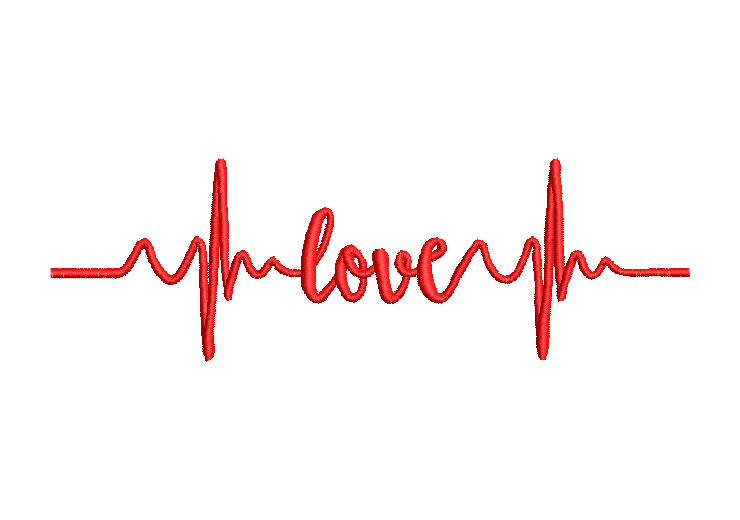 Love Letters Love Heartbeat Embroidery Designs