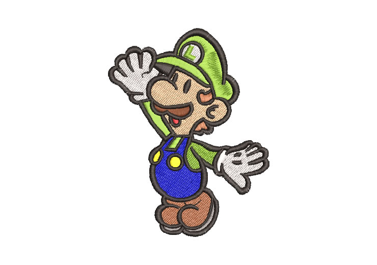 Luigi Super Mario Bros Embroidery Design
