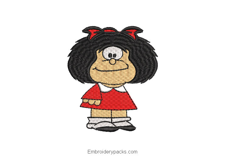 Mafalda Machine Embroidered Design