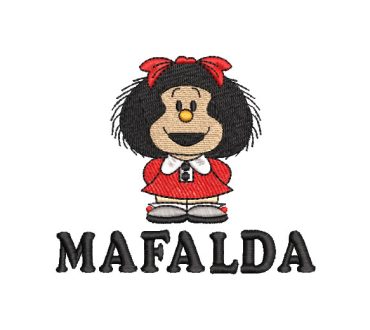 Mafalda with Lettering Embroidery Designs