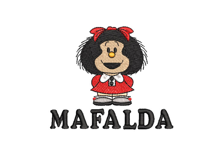 Mafalda with Lettering Embroidery Designs