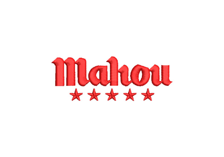 Mahou Logo with Stars Embroidery Designs