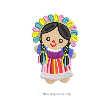Maria lele mexican doll embroidery design