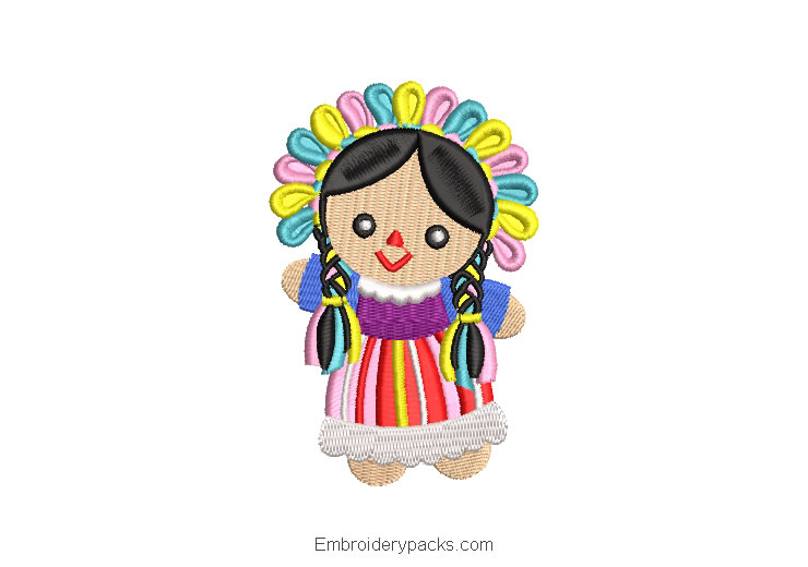 Maria lele mexican doll embroidery design