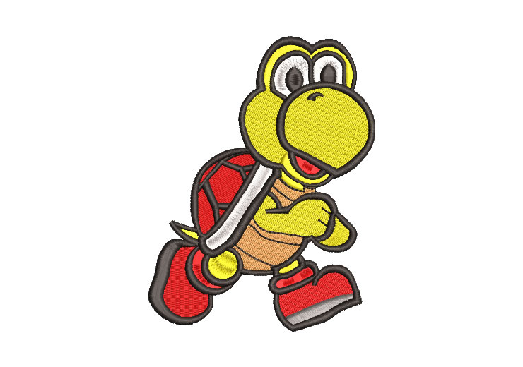 Mario Bros Turtle Embroidery Design