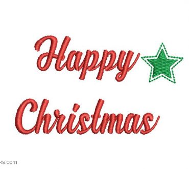 Merry Christmas Letter Embroidery Design