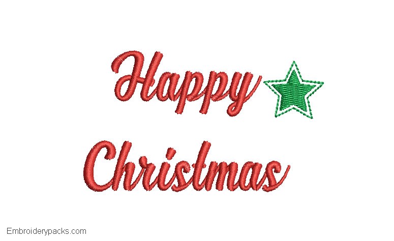 Merry Christmas Letter Embroidery Design
