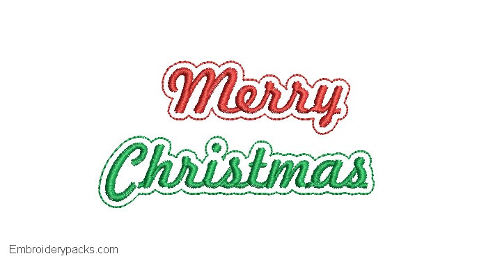 Merry Christmas Letter Embroidery