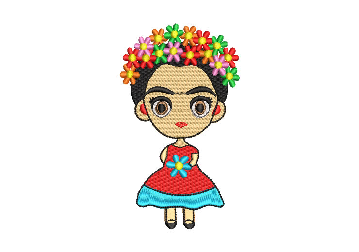 Mexican Frida Kahlo Doll Embroidery Designs