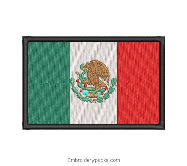 Mexico flag for machine embroidery