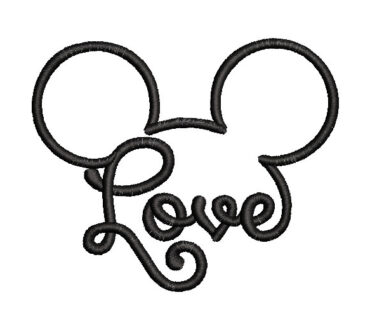 Mickey Mouse Love Letter Embroidery Designs